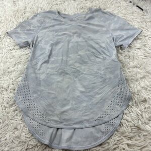 Lululemon UV Protection Running Short Sleeve Shirt Incognito Camo Alpine White